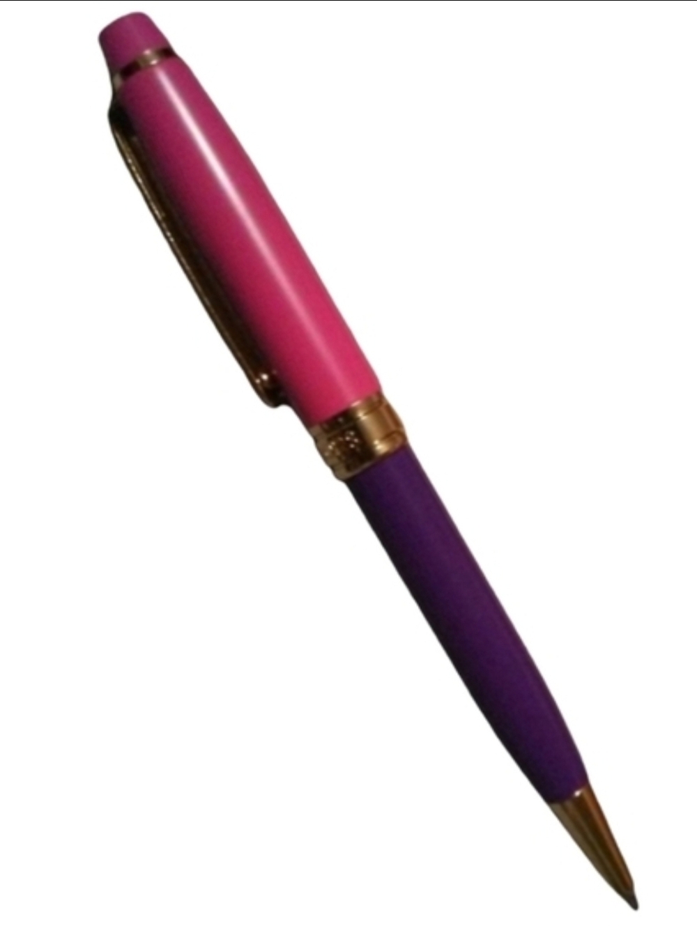 Ballpoint Metal Pen Purple Pink Gold with Gift Box Writing Journaling Refillable